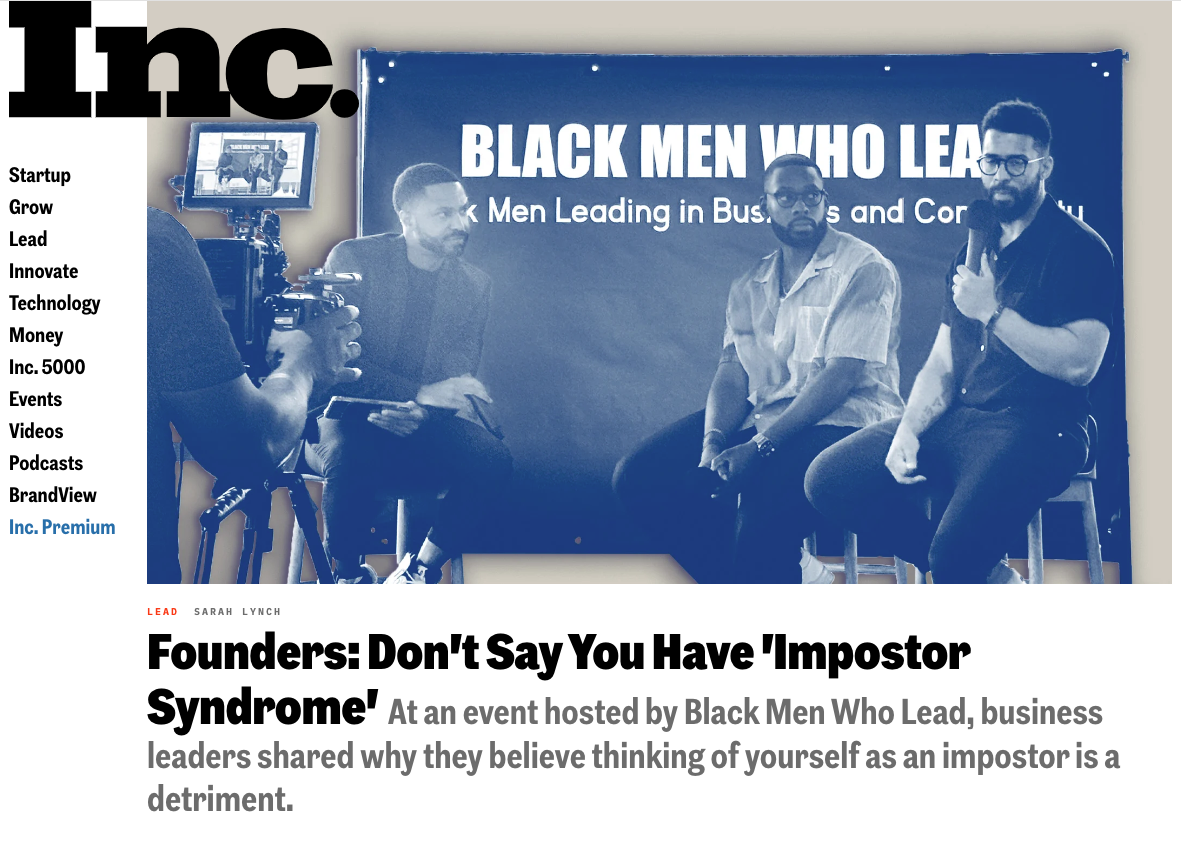 Inc. magazine feature on the Black Men Who Lead event
